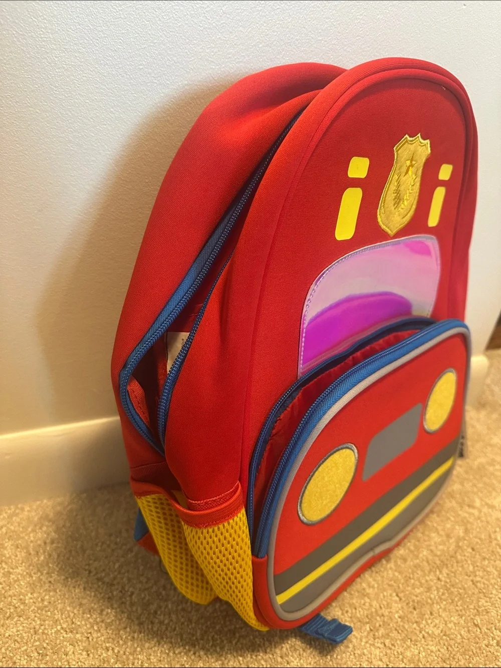 Biz & Bean Red Kids Firetruck Backpack -